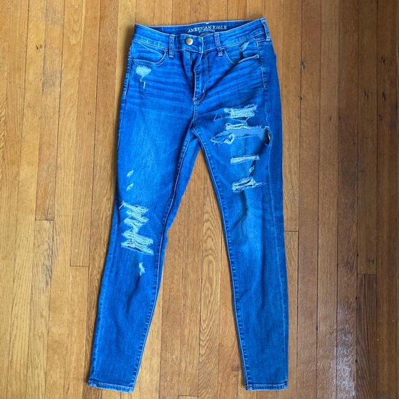 American Eagle Ripped Hi-Rise Jegging - Picture 2 of 8